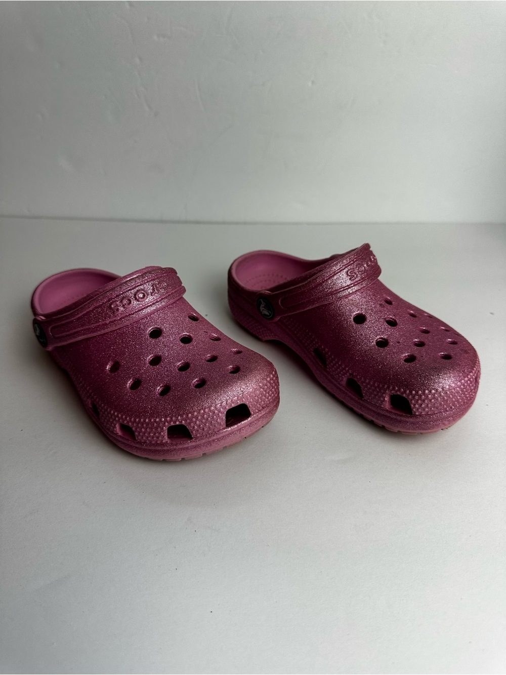 Crocs Clogs Glitter Pink Children's Size 12 Shoes Waterproof Lightweight
